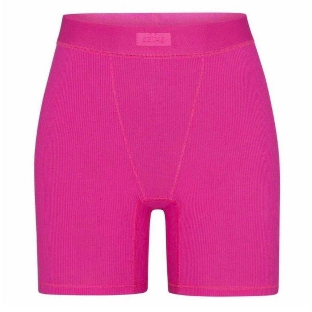 Skims Cotton Rib Boxer In Limited Edition Raspberry Sz 2XL New